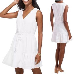 Vineyard Vines White Sleeveless V-Neck Sundress